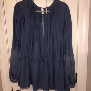 Blue flowy blouse